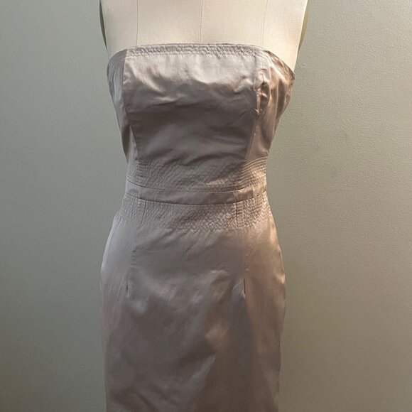 Rene Lezard Dresses & Skirts - Rene Lezard Brand Women's Gold Strapless Silk Cocktail Dress Sz 4